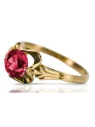 Klasyczny Vintage Pierścionek Rubin 14k żółte złoto vrc023y